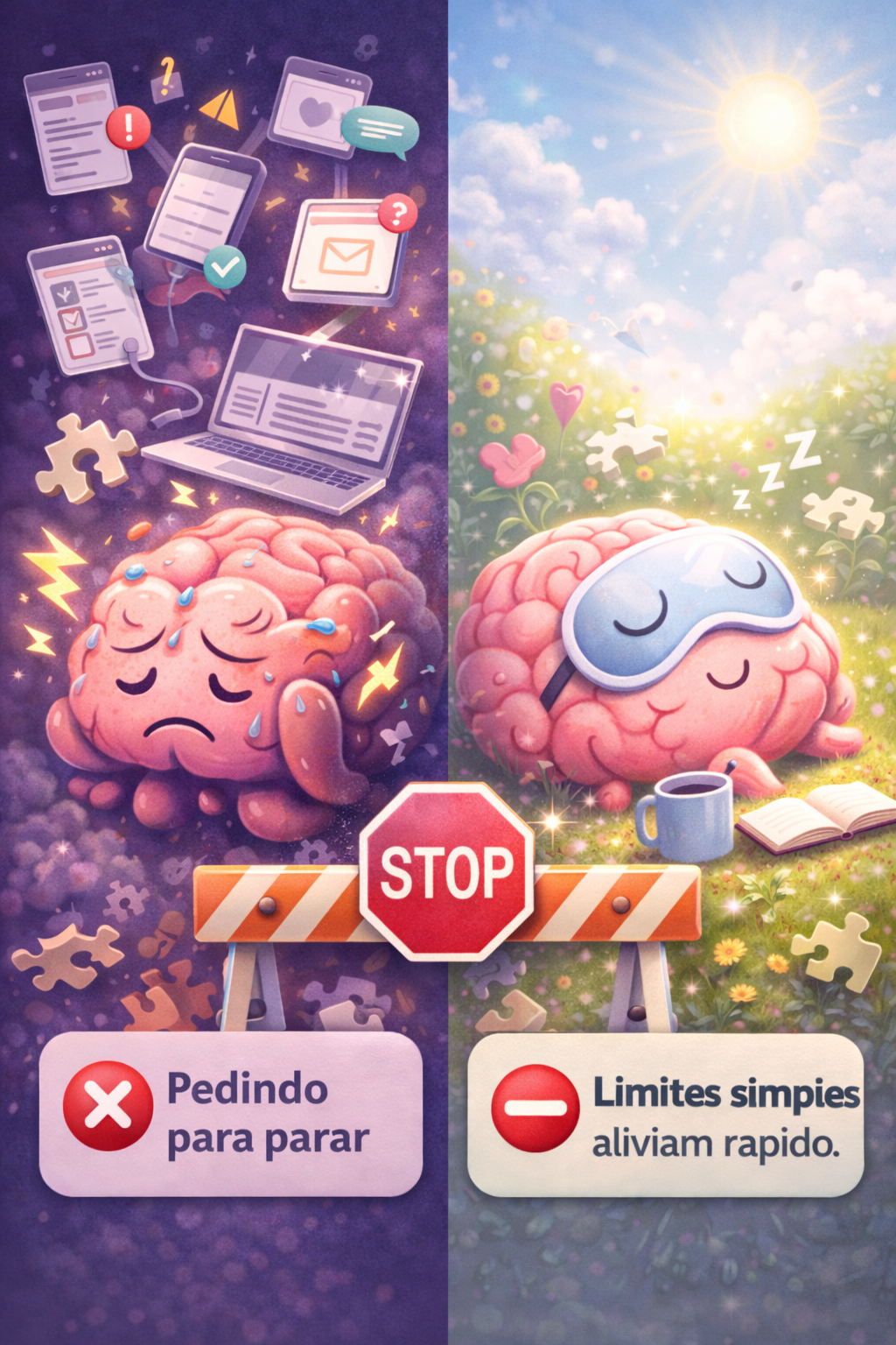 Cansaço Mental Não Some com Sono — Ele Precisa de Limites 🧩🛑