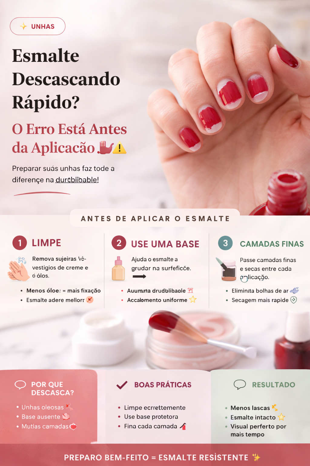 Esmalte Descascando Rápido? O Erro Está Antes da Aplicação 💅⚠️